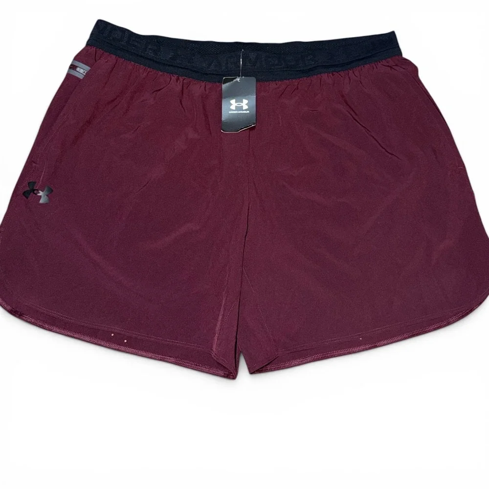 Under Armour Peak Woven Shorts Mens 2XL Maroon Fitted Athletic Gym Running New